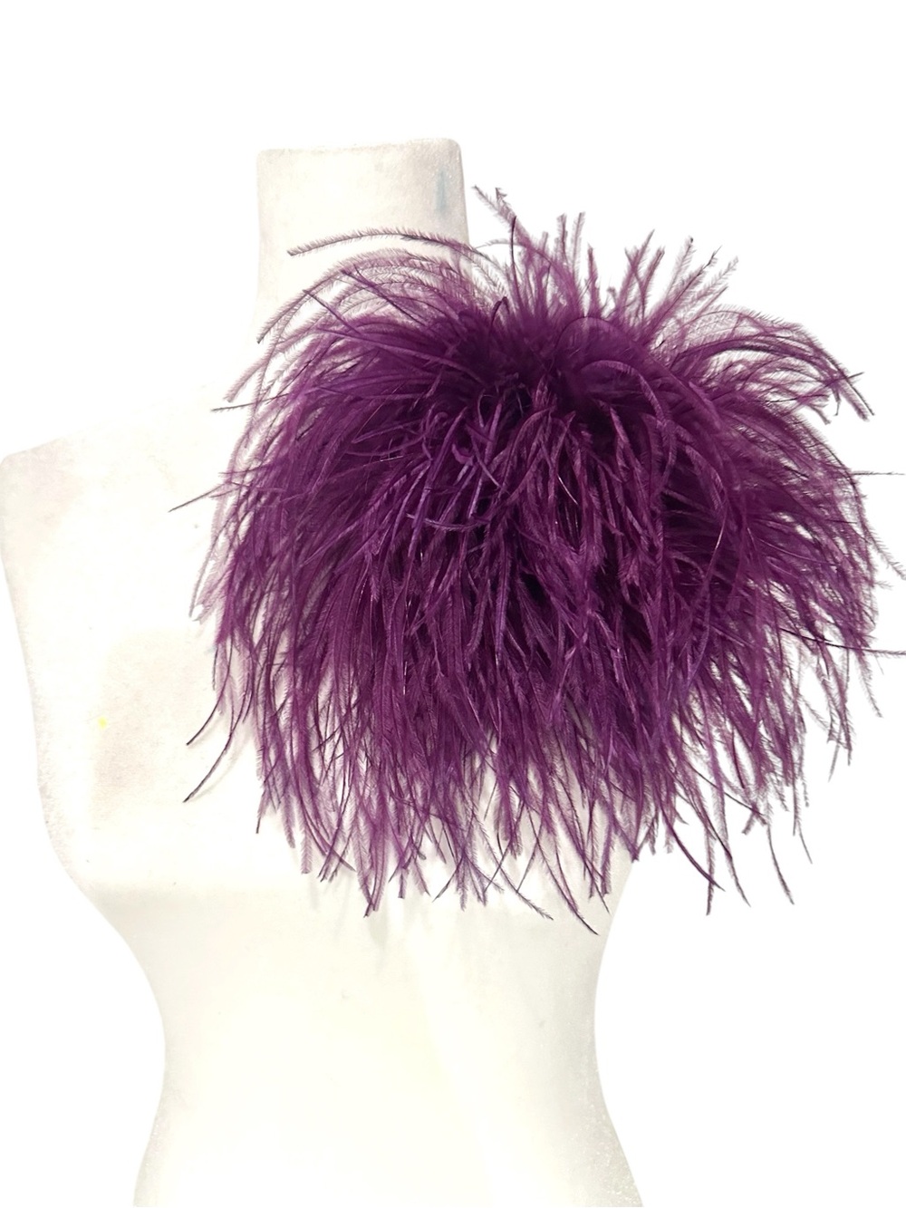 Plum Feather Statement Brooch - Women Accessories